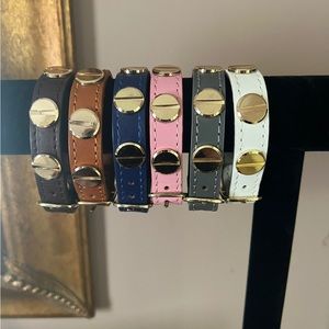 NEW Leather Studded Bracelets with Buckle Closure